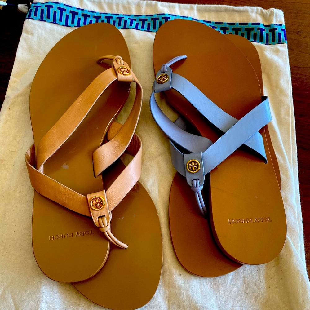 Tory Burch Blue Flip Flops